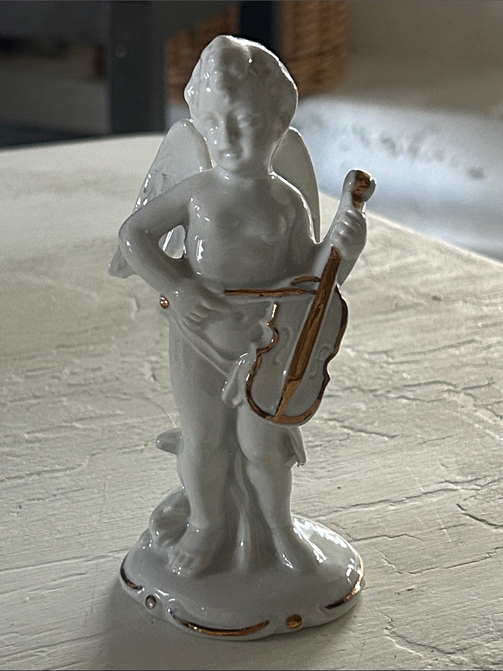 White Porcelain Angel German Figurine